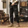 Calça de Montanhismo à Prova de Vento Outono Inverno Retro Americana com Múltiplos Bolsos Roupa de Trabalho Calça Esportiva Masculina Calça Solta Afunilada