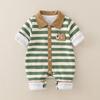 Mono de Algodón Puro de Doble Capa Estilo Primavera Clase A para Bebés Niños y Niñas, Mameluco de Bebé, Ropa para Exteriores, Ropa Infantil, Body para Bebé