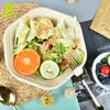 Tazón Hexagonal Ligero, Tazón Desechable Biodegradable de Pulpa para Ensalada, Caja de Empaque Ligera para Llevar el Almuerzo, Lonchera de Pulpa