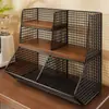 Estante de almacenamiento de escritorio para sala de estar, mueble lateral de comedor, mesa de café, organizador de tazas de café, estante de almacenamiento de juguetes y bocadillos para el hogar