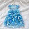 Nueva Falda de Gasa Estampada en Caliente Vestido Elegante Moda Oso de Peluche Schnauzer Pequeño a Mediano