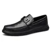 Zapatos de Cuero Casual de Negocios para Hombre Zapatos Perezosos sin Cordones Suela Gruesa Zapatos Juveniles de Moda Zapatos para Conducir Zapatos Individuales para Todas las Estaciones Zapatos de Vacuno para Hombre