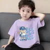 Camisetas Estampadas Suaves de Algodón Puro de Verano para Niños Mayores, Elegantes Camisas de Manga Corta con Cuello Redondo Estilo Coreano, Ropa Infantil, Playeras de Manga Corta para Niños