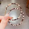 Pendientes de Aro Geométricos con Estampado de Leopardo de Moda para Mujer Diseño Estilo Coreano Pendientes de Celebridad de Internet para el Trabajo Pendientes de Aguja de Plata Versátiles