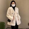 Casaco de cashmere branco para mulheres outono e inverno 2024 novo popular peludo estilo Chanel preguiçoso curto espessado