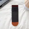 Calcetines de Otoño e Invierno para Mujer, Calcetines de Media Pantorrilla Finamente Rayados Estilo Universitario, Calcetines Lisos de Algodón Peinado Sin Costuras de Tendencia Estilo Coreano para Mujer