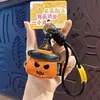 Chaveiro Lanterna de Abóbora de Couro para Halloween Pingente de Bolsa de Abóbora Fantasma Fofo Festival Pequenos Presentes Atacado
