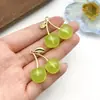 6 Resina Fruta Tridimensional Colgante Cereza Grande Hecho a Mano DIY Llavero Bolsa Collar Accesorios de Joyería para Mujer