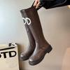 Botas Clásicas Fáciles y de Moda para Diversas Ocasiones con Punteras Redondas y Versátiles. Botas para Adultos Marrones y Negras Están Listas para Mujeres