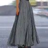 Amazon Comercio Exterior 2026 Primavera/Verano Nueva Falda Larga de Color Sólido con Pliegues Estilo A y Dobladillo Ancho para Mujer