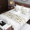 Flores creativas transfronterizas Toalla de pie de cama japonesa Bandera de cama Invitado de hotel En stock Salida de fábrica