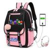 Mochila USB para meninas Rainbow Friends mochila escolar adolescentes mulheres bolsa de viagem
