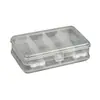 Caja de almacenamiento de plástico PP transparente de 10 compartimentos de doble apertura sellada con cera de pintura, marco dividido, caja para joyas de pesca, caja de medicina