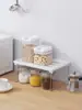 Estante de cocina de encimera escalonado blanco estante de almacenamiento de escritorio partición de gabinete de almacenamiento plato para condimentos estante para ollas