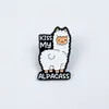 Celebridad de internet linda alpaca Biyaya prendedor de pecho animal pequeño creativo insignia inglesa sombrero mochila lindo accesorio pequeño fijo