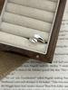 Anillo Abierto Plano Irregular con Letra de Plata Esterlina S925 para Mujer, Diseño Nicho, Anillo para el Dedo Índice con Diseño Coreano Ins