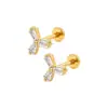 Brincos de Aço Inoxidável 316L Ozone Mais Vendidos com Zircônia Incrustada, High-End, Piercings de Cartilagem, Piercings de Lábio High-End Versáteis