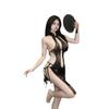 Camisón sexy de encaje calado para mujer, ropa interior clásica de tentación, cheongsam, sin tentaciones