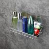 Estante de almacenamiento de baño de tamaño pequeño, estante de almacenamiento sin perforaciones para baño, inodoro, cocina, estante de acero inoxidable para colgar en la pared
