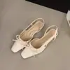 Primer Encuentro: Sandalias Cerradas de Tacón Bajo Estilo Hada con Lazo Suave para Mujer, Verano 2026 Estilo Francés, Perfectas con Vestidos, Absolutamente Hermosas