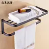 Estante de Toallas Negro de Cobre Completo Estante de Toallas Estéreo Estante de Almacenamiento para Inodoro Hardware para Baño Colgante para Baño Traje