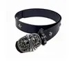 Cinto retro europeu com rebites Chrome Hearts com espada e cruz, cinto com padrão lichia, unissex, cinto versátil de alta moda