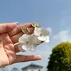 Pendientes de Flor de Acrílico Maillard de Aguja Plateada Moda Pendientes Dulces Lujo Ligero Gama Alta Elegantes Pendientes Versátiles para Mujer