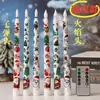Velas Electrónicas Decorativas de Control Remoto con Temporizador, de Tallo Largo, Estampadas, con Luces LED Regulables, Brillo de Llama y Parpadeo Navideño