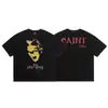 San Miguel Americano Vintage Desgastado Lavado Retro Camiseta de Verano Holgada de Manga Corta para Hombre y Mujer Marca de Moda