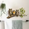 Nuevas pegatinas de rama de búho de dibujos animados para dormitorios y salas de estar, autoadhesivas, calcomanías realistas de animales para ventanas, pegatinas de pared al por mayor