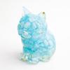 Ornamentos de Animais com Cascalho de Cristal Natural e Epóxi Gatinho Fofo Decoração de Aquário Acessórios de Mesa Decorações de Interior de Carro