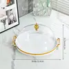 Prato de Frutas de Luxo Leve Sala de Estar Mesa de Centro Doméstica Novo Prato de Doces Bandeja de Bolo Suporte Decorativo para Lanches de Alta Qualidade Mesa de Sobremesa