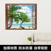 Adesivos de Parede Estéreo 3D Adesivos de Pintura de Paisagem Autoadesivos Sala de Estar Quarto Parede de Fundo Decoração Janela Falsa Mural de Paisagem