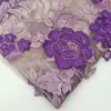 Vestido de tela bordada de malla floral hecho a mano Hanfu tela bordada plana de hilo multicolor punto