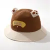 Chapéu de sol infantil bordado, chapéu bucket de sol para primavera e outono, chapéu de pescador unissex para bebê, algodão puro, novo estilo de verão