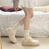 Zapatos Mary Jane con Plataforma Interior de Piel para Abrigo de Invierno para Mujer Nuevos Zapatos de Lana Estilo Coreano para Mujer Zapatos de Algodón Cálidos con Forro de Lana
