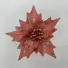 Decoraciones de boda, adornos florales navideños transfronterizos, flores artificiales con polvo dorado, arreglos de flores de tela y piezas decorativas