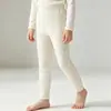 Conjunto de roupas de outono para meninas, blusa de segunda pele para meninas, calça de outono de algodão seda Tencel Lyocell, não precisa usar calcinha, calça de casa
