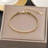 Centenas de Pulseiras Meichen Europeias e Americanas Ouro 18K Não Desbota Aço Titânio Feminino Simples e Versátil Ins Personalizado Moda Joias de Mão
