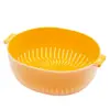 Lavabo Doble para Lavar Verduras con Cesta Escurridora, Cesta con Filtro de Agua, Bandeja de Drenaje de Agua, Cesta para Lavar Frutas y Verduras para Sala de Estar