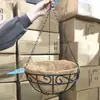 Cesta colgante de flor de hierro audaz para plantar flores, a prueba de óxido y duradera, diseño colgante, balcón, alféizar de ventana, plantación de flores, cesta colgante de palma de coco, maceta