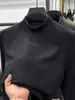 Capa base térmica de cuello alto para hombre, Otoño e Invierno, Engrosada, Cálida, Forro polar de doble cara, Sudadera interior con doble solapa, Camiseta de manga larga para hombre