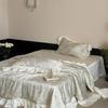 Juego de Cuatro Piezas de Edredón de Verano Tencel Corazón Francés para Chica Edredón Doble de Verano Fresco Edredón para Aire Acondicionado Ropa de Cama Lavable a Máquina
