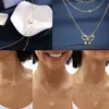 Set de 3 Collares de Clip de Papel de Círculo Asimétrico Collares Apilados de Múltiples Capas Transfronterizos Europeos y Americanos Joyería para Mujeres