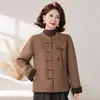 Moda de Invierno Casual para Mamá 2026 40s 60s Madre Elegante Cálida Cuello Redondo Adelgazante Tallas Grandes Chaqueta Versátil
