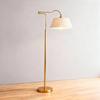 Lámpara de Pie para Sala de Estar de Lino Estilo Country Americano Simple Elegante Clásica Telescópica con Brazo Oscilante para Dormitorio Estudio Lámpara de Pie