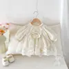Roupas de bebê, nova coleção de outono, macacão, body para recém-nascido, vestido de celebração de primeiro mês para bebê menina, vestido de princesa de renda