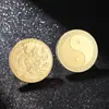 Medalha Comemorativa Bagua do Diagrama Tai Chi Dragão e Fênix Moeda Comemorativa de Bronze Antigo Moeda Decorativa Moeda da Fé Taoísta da Filosofia Clássica