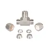 Marca Roke Mejor Vendido Transfronterizo Tubería Métrica 2 mm-50 mm Acero Inoxidable Doble Férula Rama Tubería Conector de Tres Vías Rosca Externa