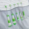 Set de 5 Brochas de Maquillaje con Mango de Metal y Perlas para Bricolaje, Brocha para Rubor, Brocha para Polvo Suelto, Brocha de Cabeza Inclinada para Sombra de Ojos y Cejas, Herramientas de Belleza